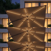 Glow Challenger T2 3m Square Cantilever Parasol in Taupe with 90kg Granite Base image 0