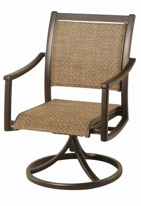 Hanamint Stratford Sling Dining Swivel Rocker with Augustine Pewter Sling image 0