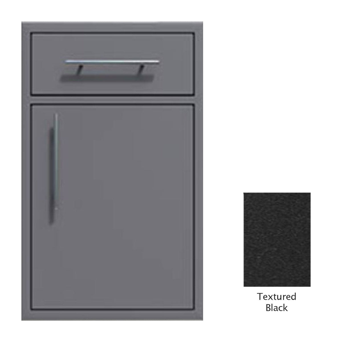 Canyon Series 24"w by 29"h Single Door, Drawer Enclosure w/ Adj. Shelf (Right Hinge) In Textured Black - CAN005-F01-RghtHng-TexturedBlack image 0