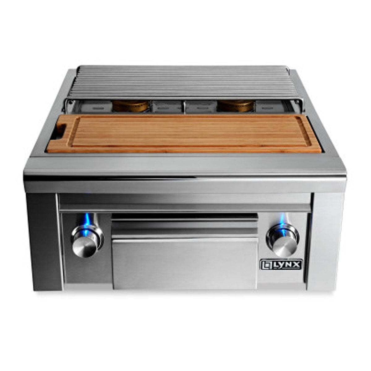 Lynx Professional Propane Gas Built-In Double Side Burner w/ Maple Cutting Board &amp; Drawer  - LSB2PC-1-LP image 0
