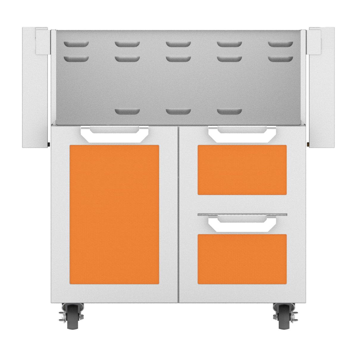 Hestan 30-Inch Double Drawer and Door Grill Cart in Orange - GCR30-OR image 0