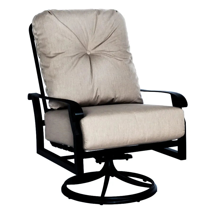 Woodard Cortland Cushion Big Man Swivel Rocker with Twilight Frame and Linen Stone Fabric image 0
