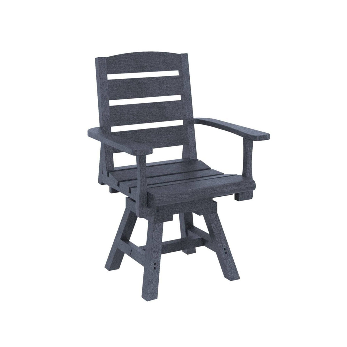 CR Plastic, Napa Dining Swivel Arm Chair, Slate Grey Finish image 0