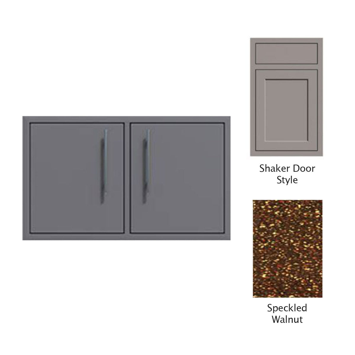 Canyon Series Shaker Style 36"w by 18"h Under-Grill Double Door Enclosure In Speckled Walnut - CAN010-F01-Shaker-SpeckWalnut image 0