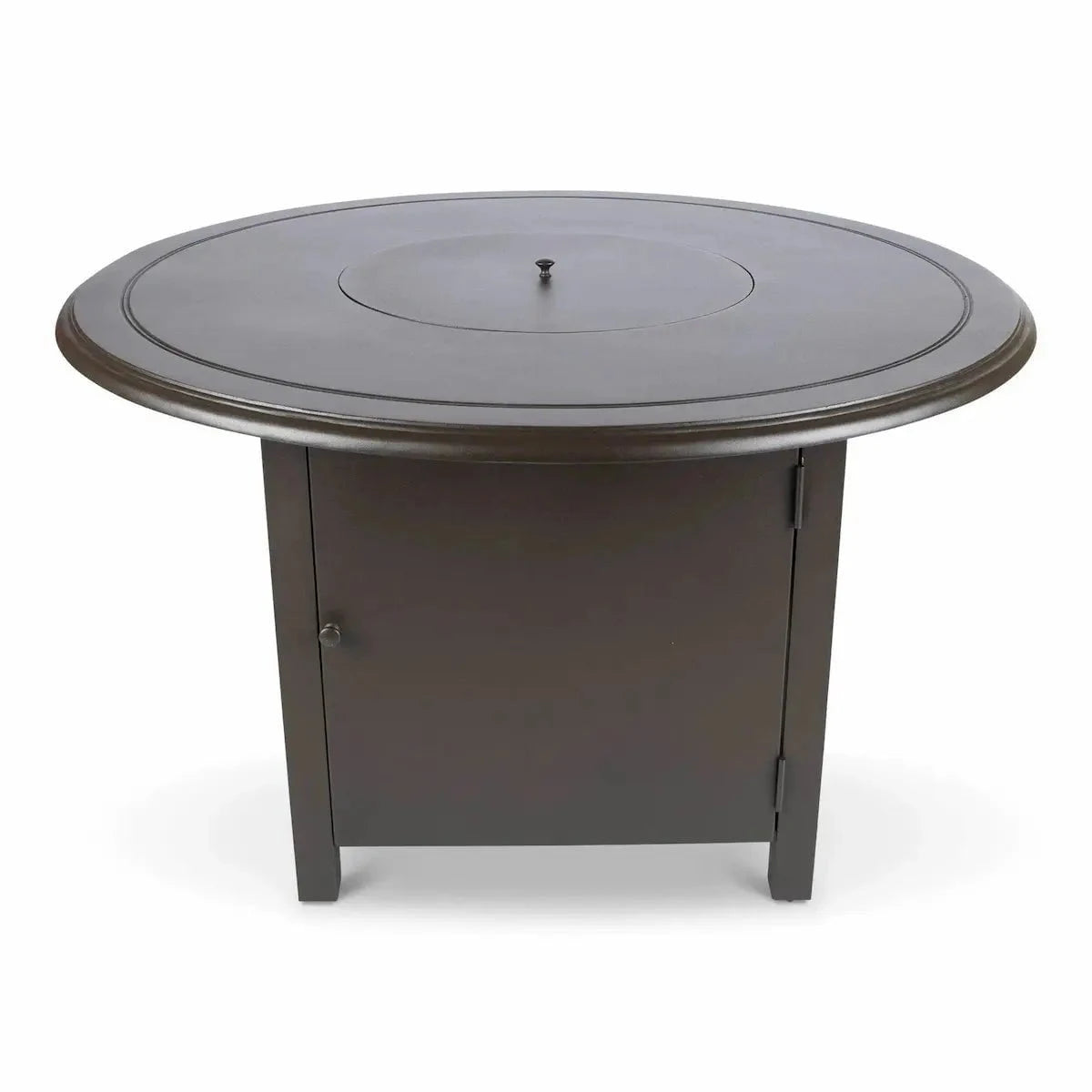 Woodard 48" Round Solid Cast with Beaded Edge Dining Fire Table in Aztec Bronze image 0
