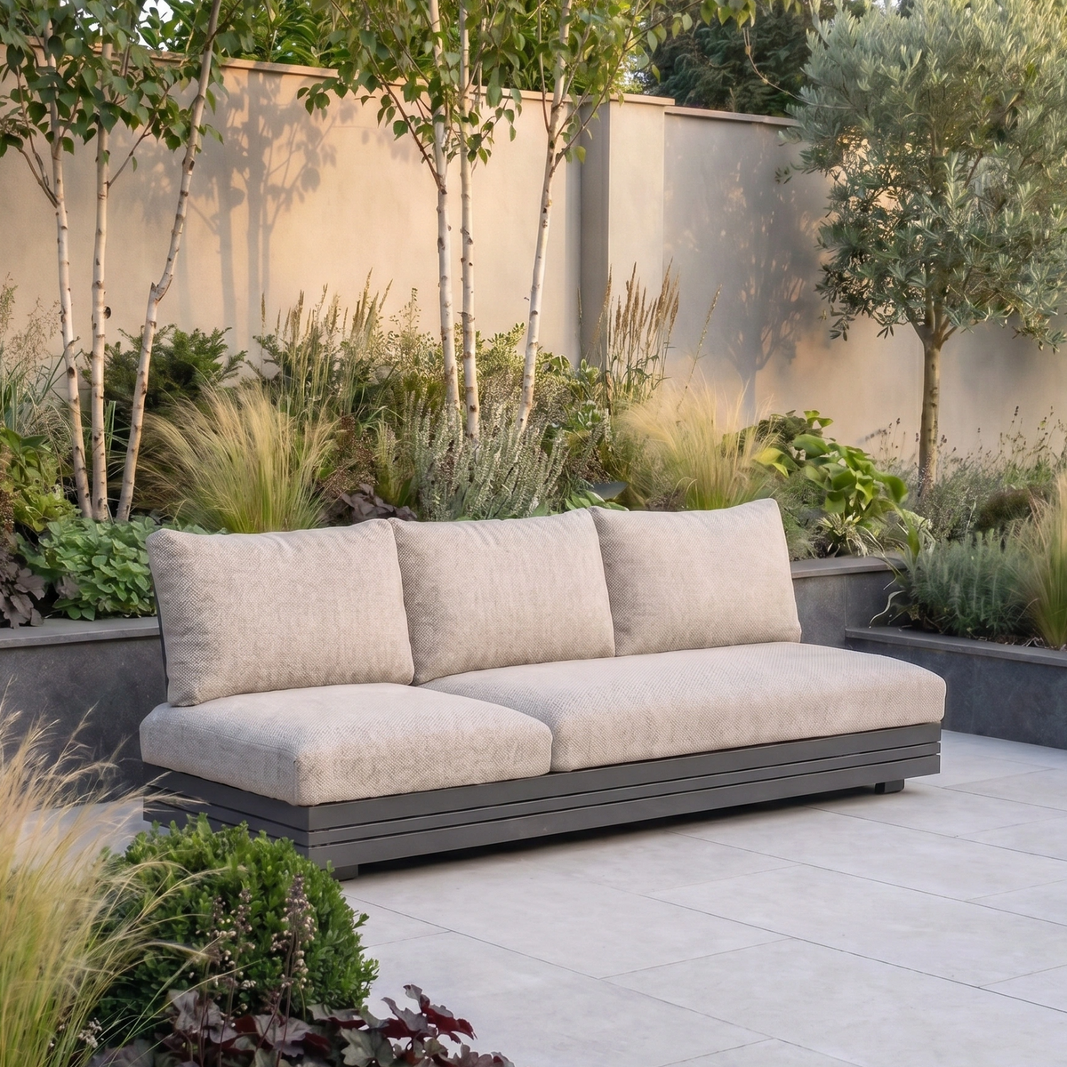 Savona 3 Seat Sofa with Sun Lounger Feature in Truffle image 0
