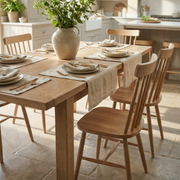 Burford 6 Seat Extending Dining Set with Spindleback Dining and Armchairs in Natural Oak image 1