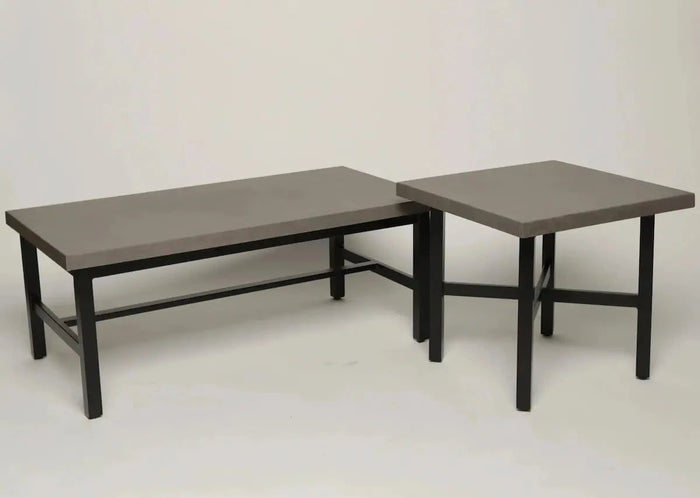 Local Special, Patio Renaissance, Athena, End Table &amp; Coffee Table Set, Ebony Finish, Faux Concrete Top image 0