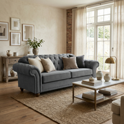 Chesterfield 2 Seat Velvet Sofa in Steel Grey image 0