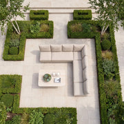 Savona Luxury Outdoor Large Corner Sofa Set with Altura Rising Table in Oatmeal image 1