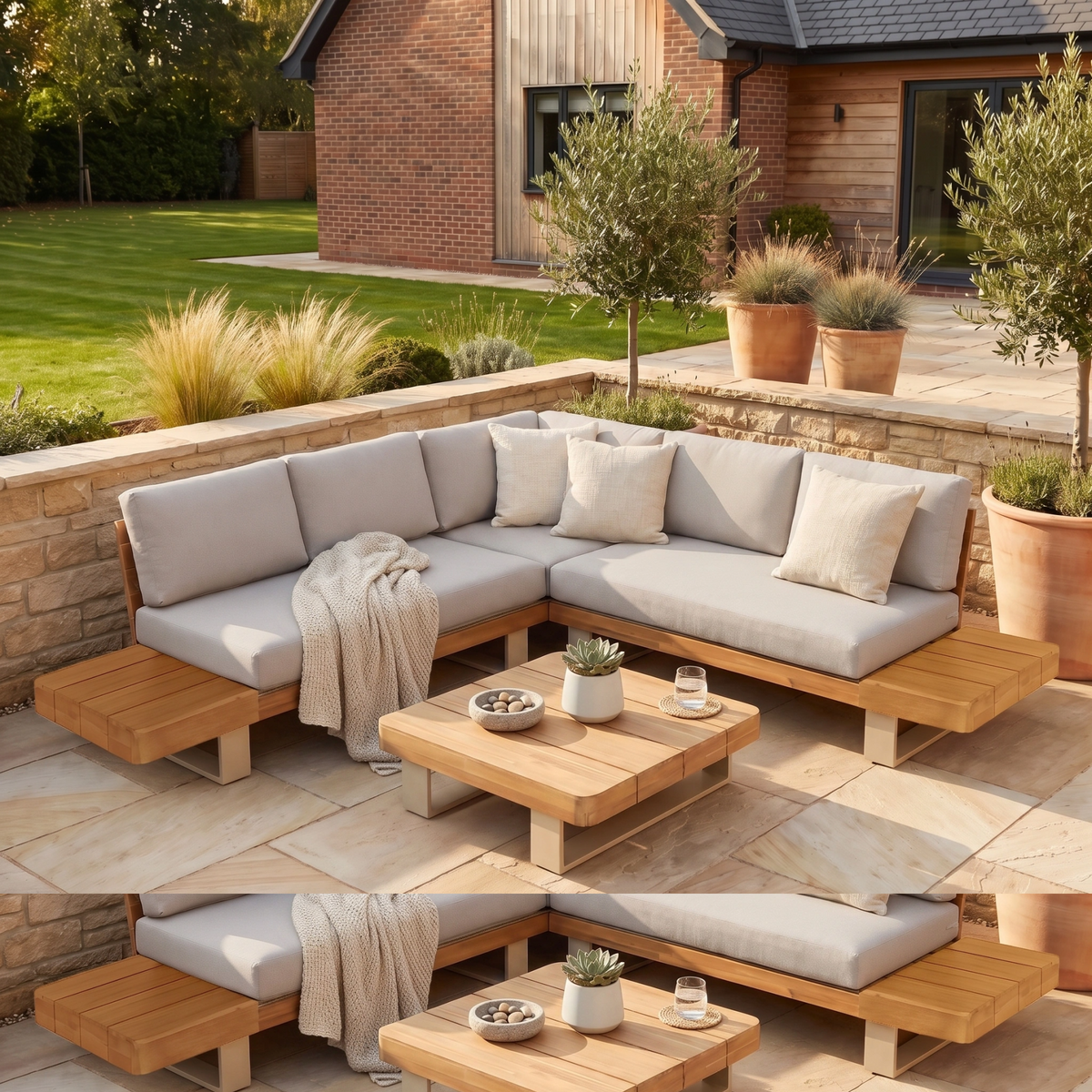 Ava Corner Sofa Set in Latte image 0