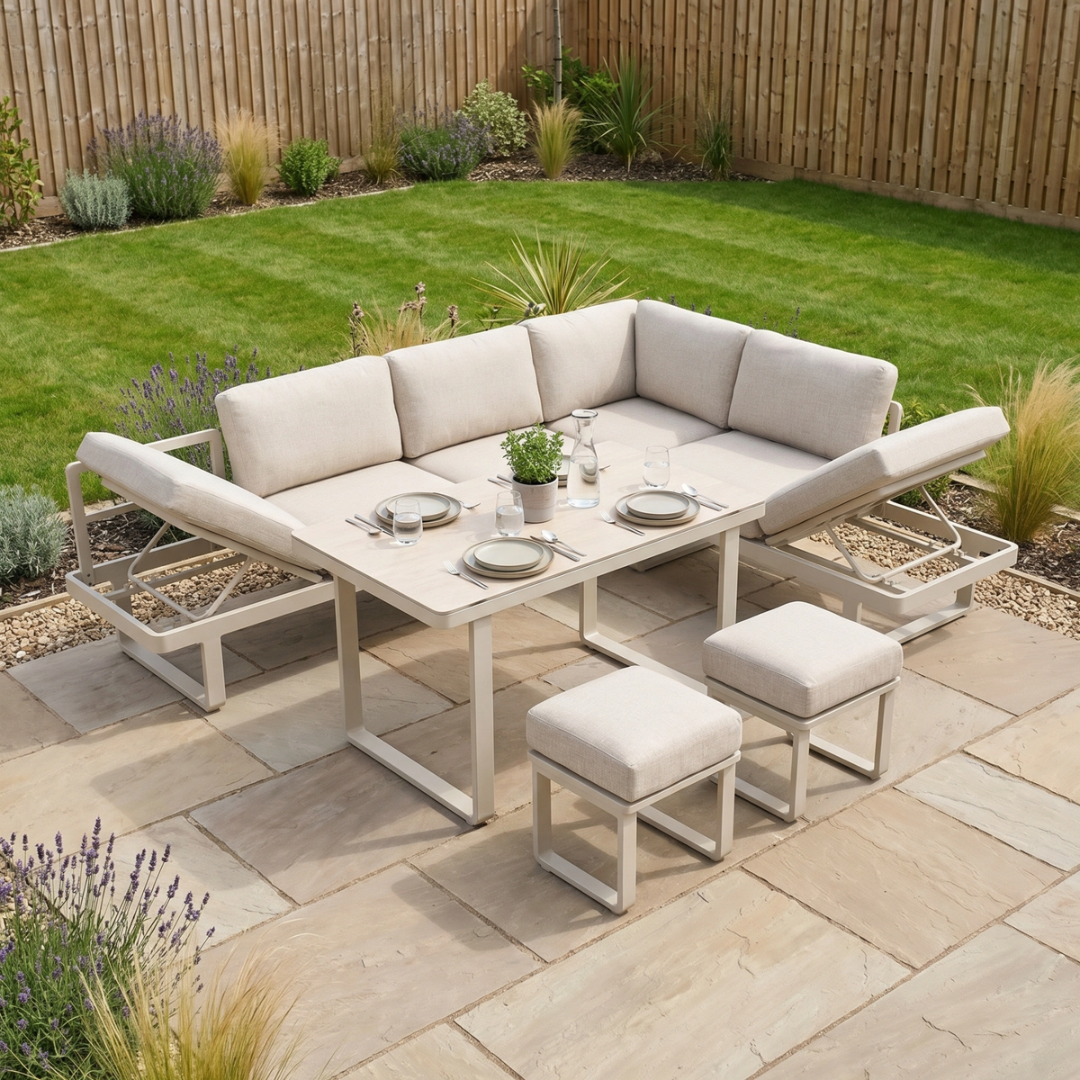 Lyra Corner Dining Set in Latte image 0