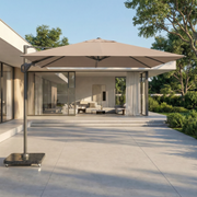 Voyager T2 2.7m Square Cantilever Parasol in Taupe with 90kg Granite Base image 0