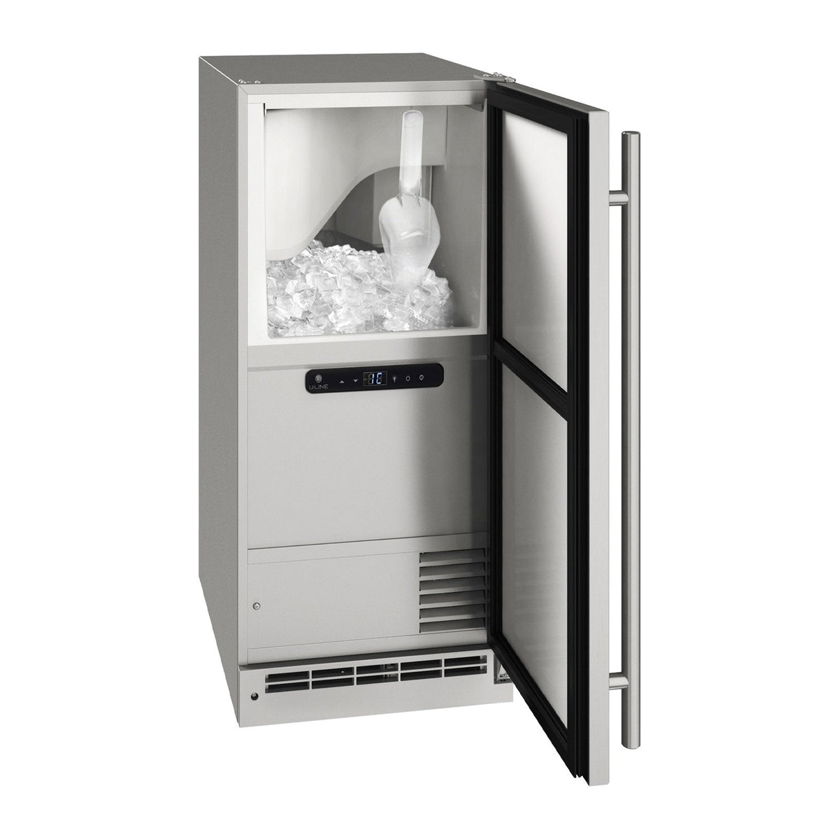 U-Line 15-Inch Stainless Steel Outdoor Clear Ice Machine w/ Reversible Hinge - UOCL115-SS01B image 0