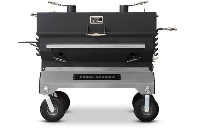 Yoder Smokers 24x48 Flat Top Adjustable Charcoal Grill on Competition Cart image 0