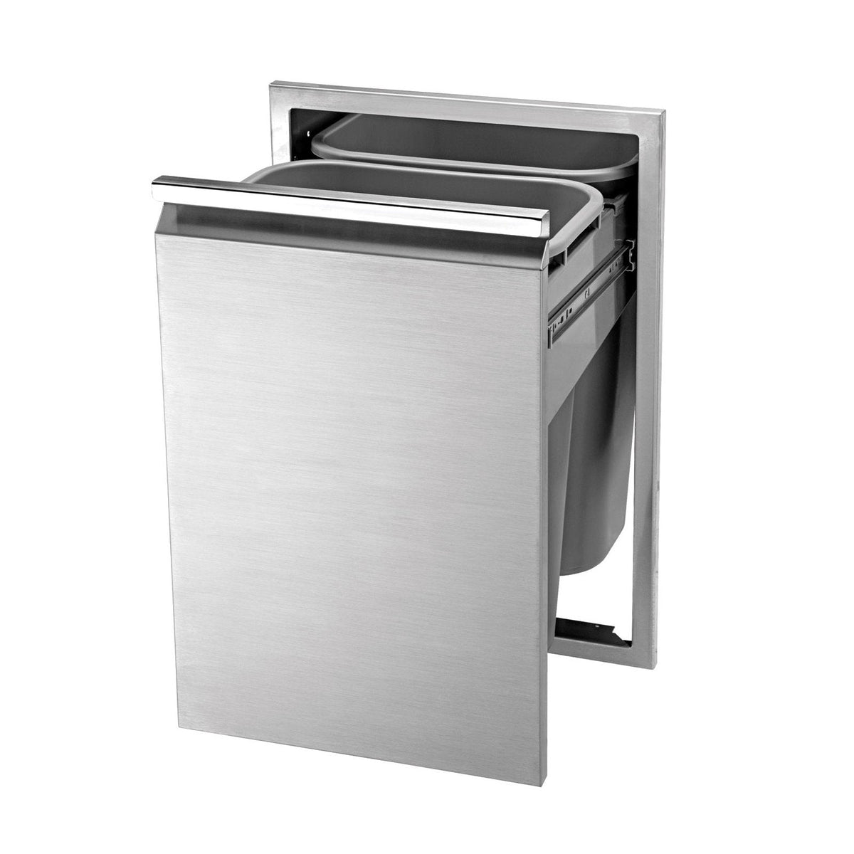 Twin Eagles 18-Inch Tall Double Trash Drawer, (2 Trash Bins Included) - TEPD182T-B image 0