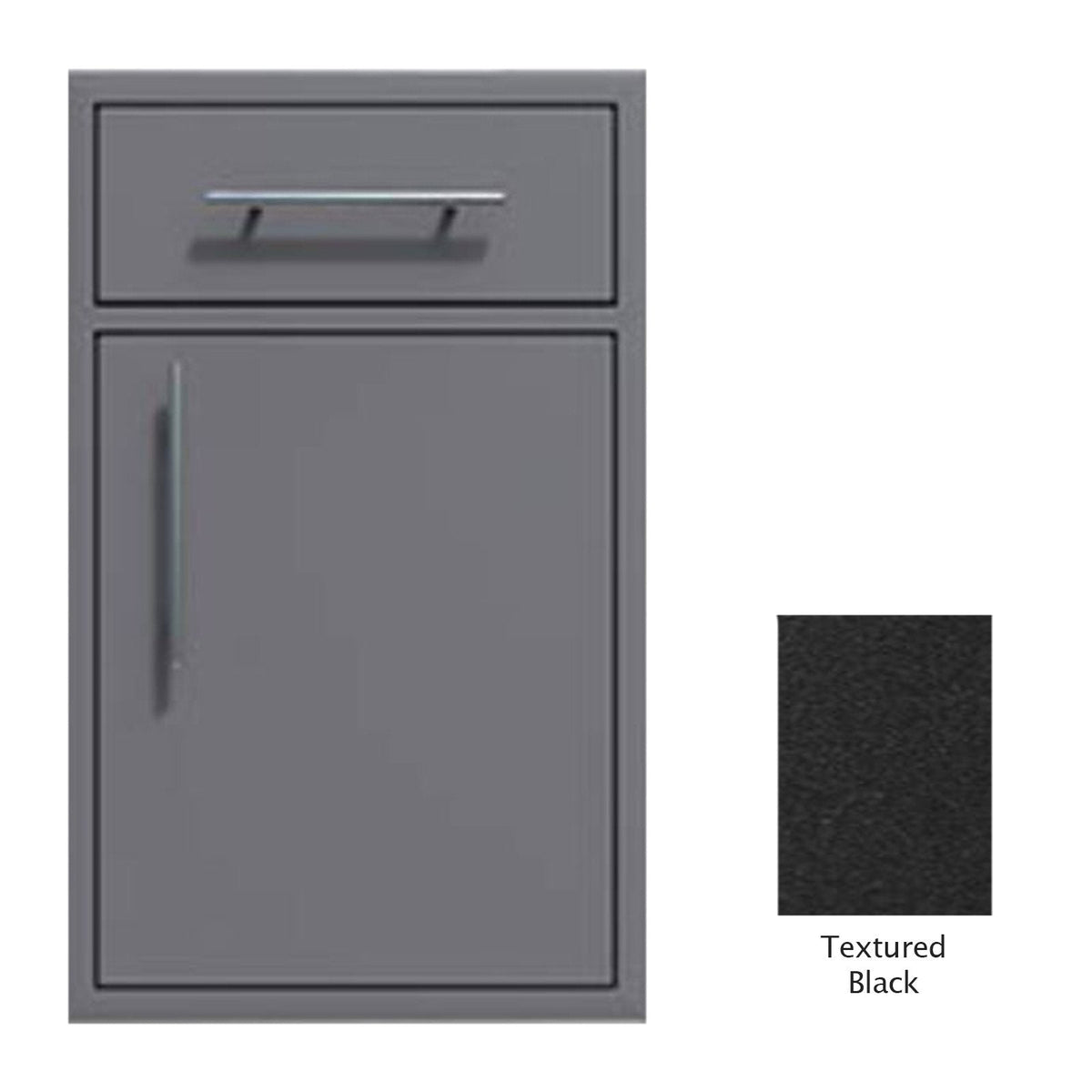 Canyon Series 18"w by 29"h Single Door, Drawer Enclosure w/ Adj. Shelf (Right Hinge) In Textured Black - CAN002-F01-RghtHng-TexturedBlack image 0