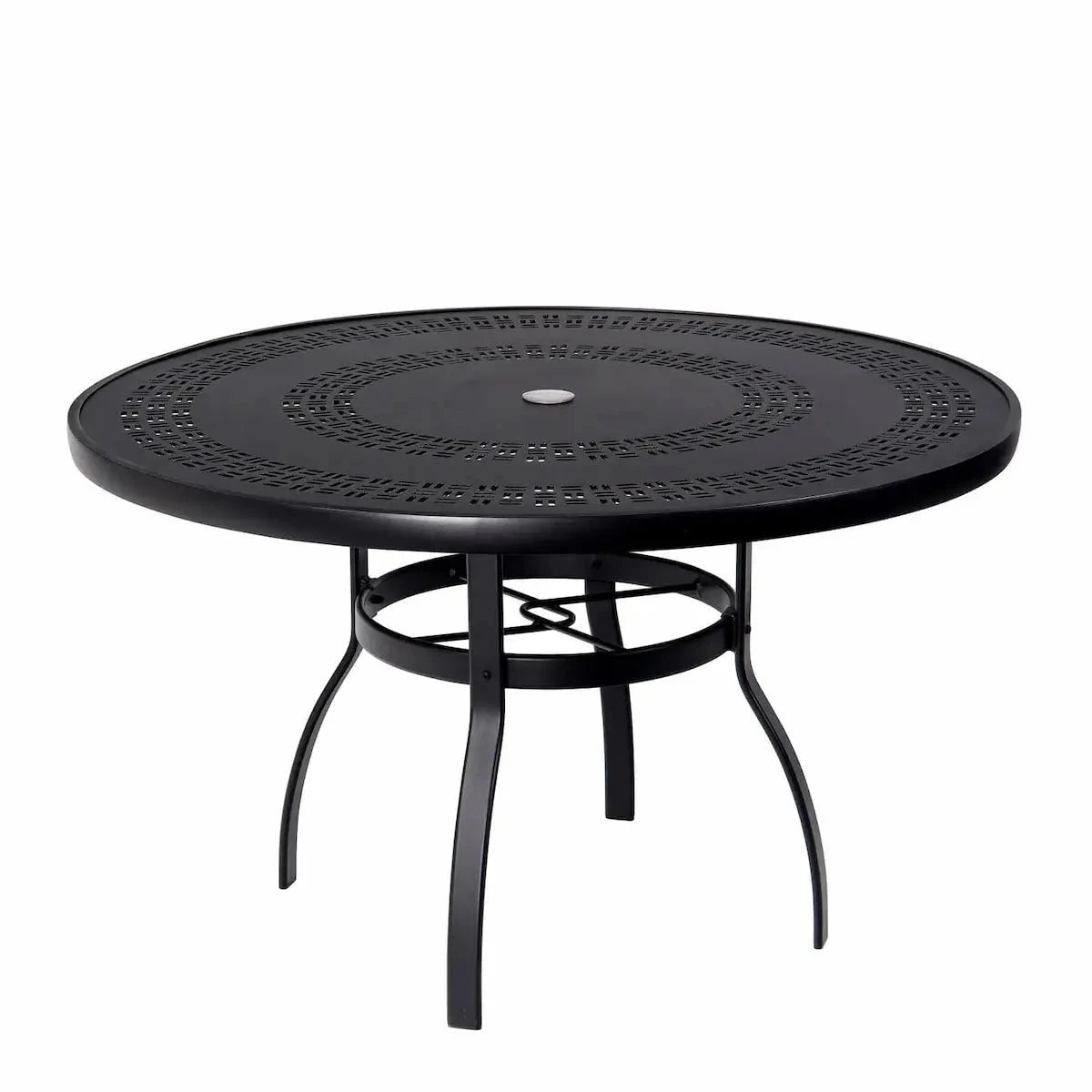 Woodard Deluxe Complete 48in Round Dining Table with Trellis Top in Twilight Finish image 0