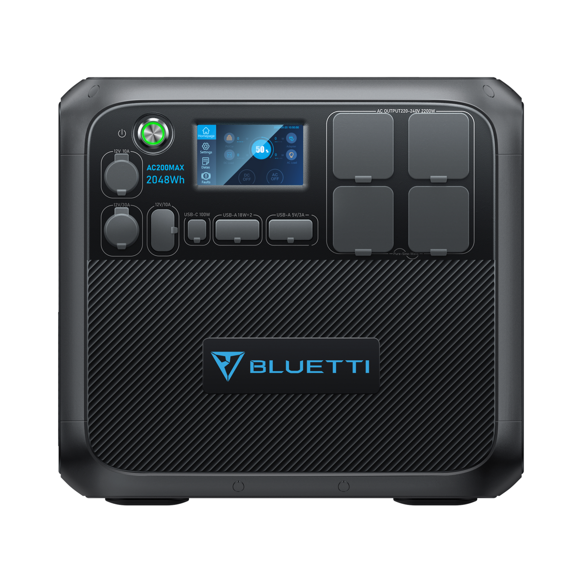 Bluetti Portable Generator 2200W With 350W Solar Panel Included, AC200MAX 2048Wh Solar Generator W/ 4 2200W AC Outlets, Expandable to 8192Wh for Home Backup image 0
