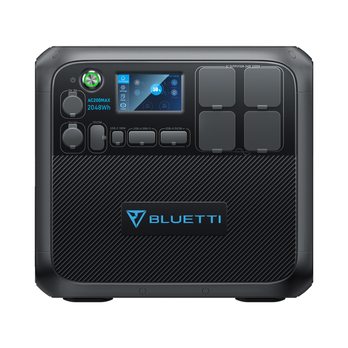 Bluetti Portable Generator 2200W With 350W Solar Panel Included, AC200MAX 2048Wh Solar Generator W/ 4 2200W AC Outlets, Expandable to 8192Wh for Home Backup image 0