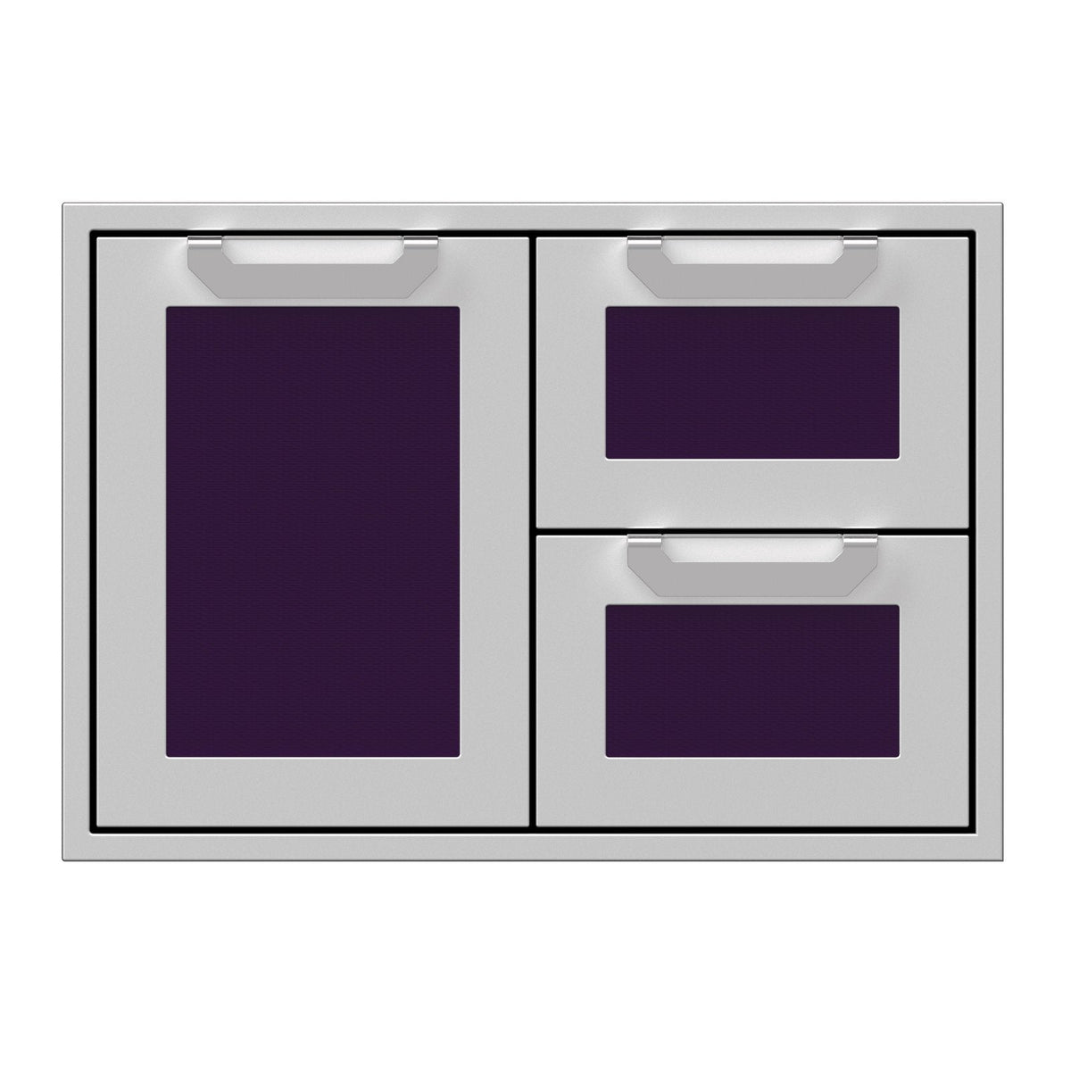 Hestan 30-Inch Double Drawer and Storage Door Combination w/ Recessed Marquise Accent Panel in Purple - AGSDR30-PP image 0