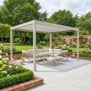 PergoSTET Lite 3m x 4m Metal Rectangular Pergola in Latte image 0