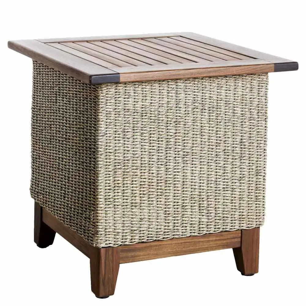 Jensen Outdoor Coral Square Side Table in Natural Weave image 0