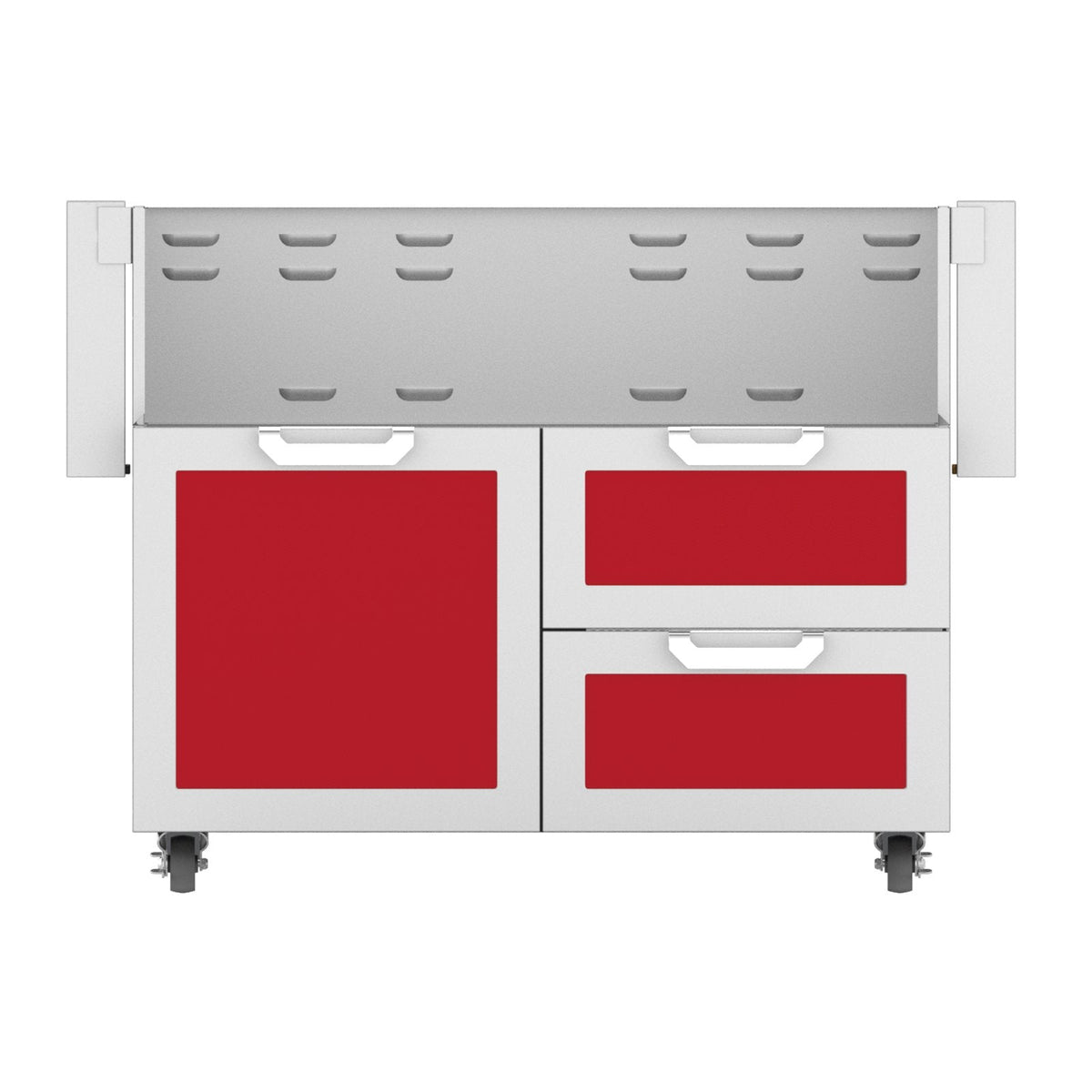 Hestan 42-Inch Double Drawer and Door Grill Cart in Red - GCR42-RD image 0
