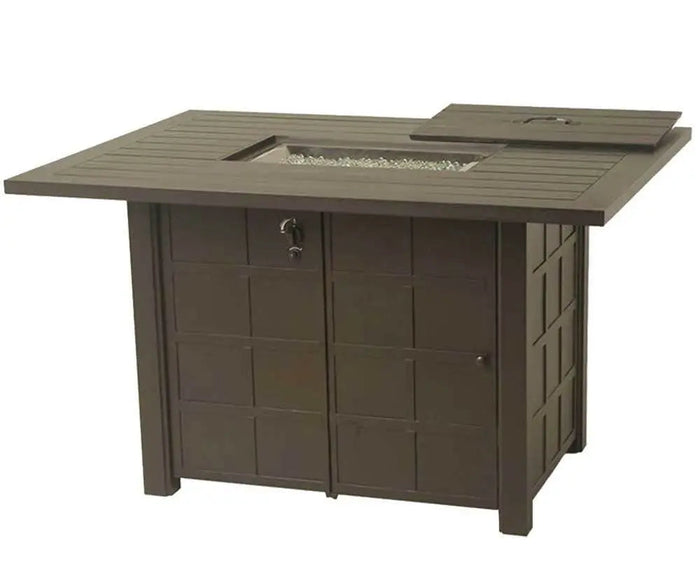 Hanamint Sherwood 47" x 64" Rectangle Counter Height Enclosed Gas Fire Pit Table image 0