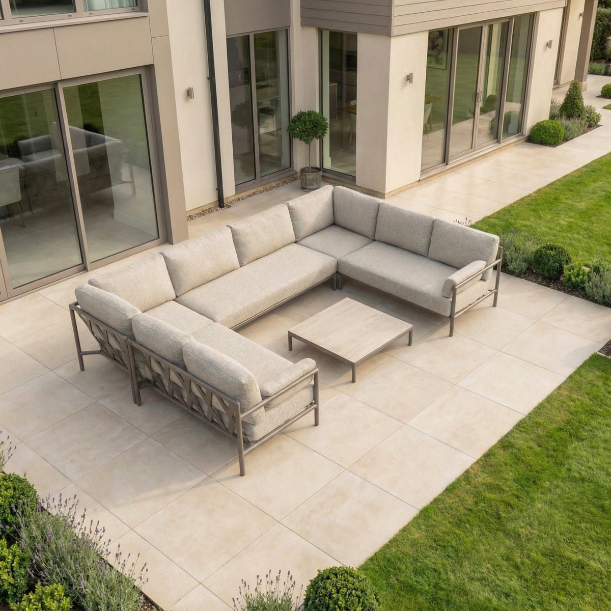 Sorelli U Shape Corner Sofa Set in Oatmeal image 0