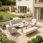 Alva 3 Seat Sofa Dining Set with Rising Table in Fawn image 0