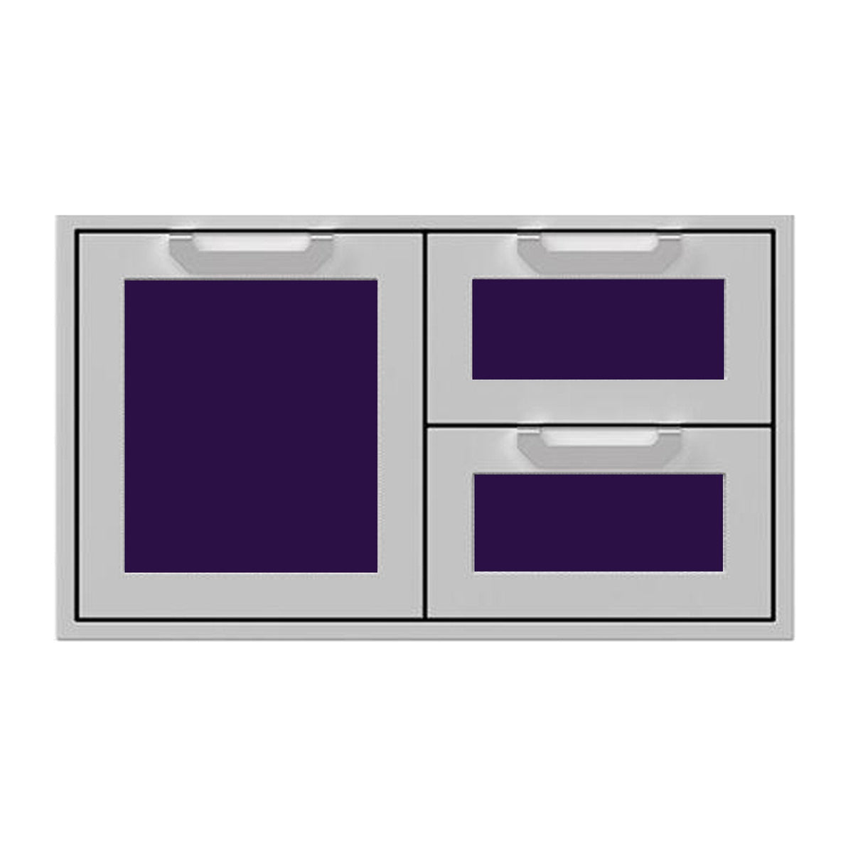 Hestan 36-Inch Double Drawer and Storage Door Combination w/ Recessed Marquise Accent Panel in Purple - AGSDR36-PP image 0