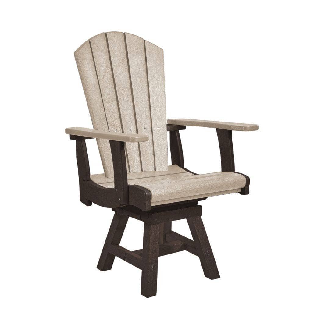 CR Plastics, Addy Swivel Dining Arm Chair, Two Tone, Beige and Chocolate Finish image 0