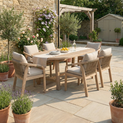 Quay 6 Seat Oval Dining Set in Mocha image 0