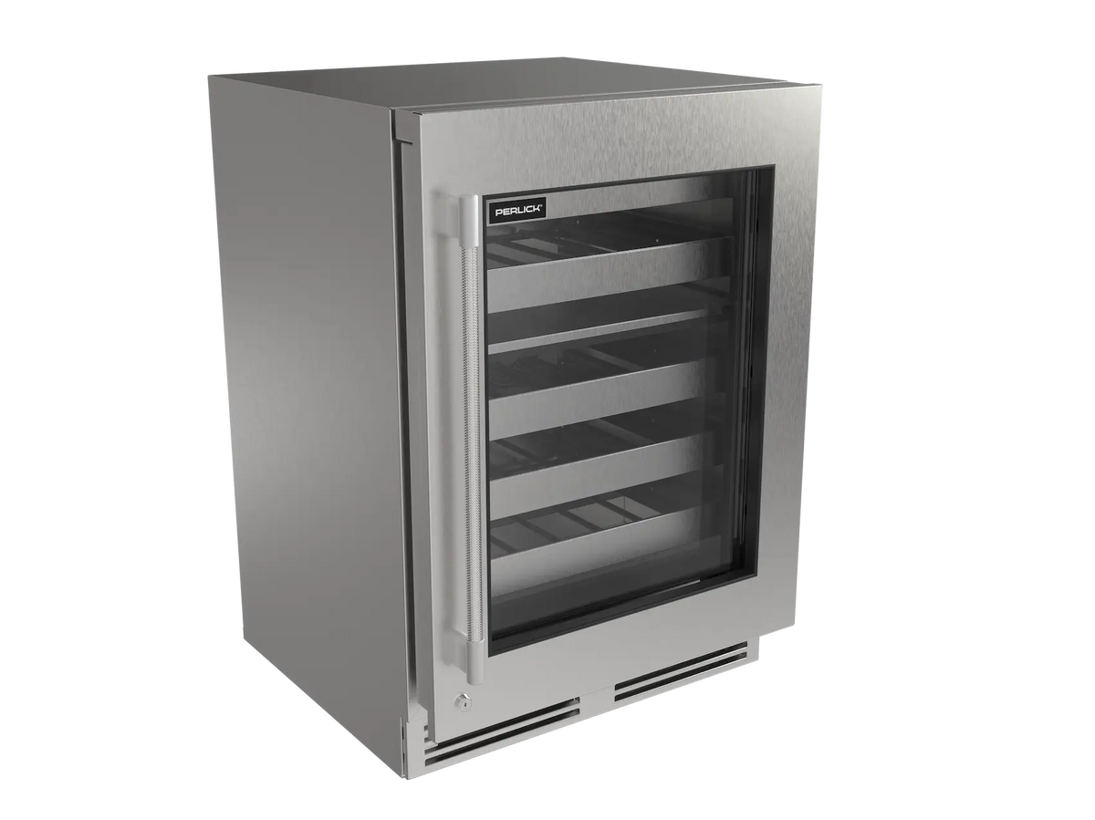 Perlick G5 Luxe 24" Indoor/Outdoor Premium Dual Zone Wine Reserve Glass Door Panel Ready image 0