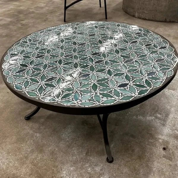 Local Special, Floor Model, KNF Neille Olson 36" Round Coffee Table with Shorewood Mist Mosaic Top image 0