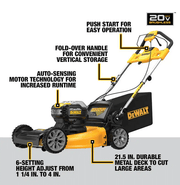 21.5 in. 20-V Li-Ion Cordless Battery Walk Behind Self Propelled Mower w/Hedge,Bare Trimmer,Blower,Cleaner,Pole/Hand Saw image 2