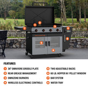 Bronco 36” Griddle Vertical Pellet Smoker Combo image 4