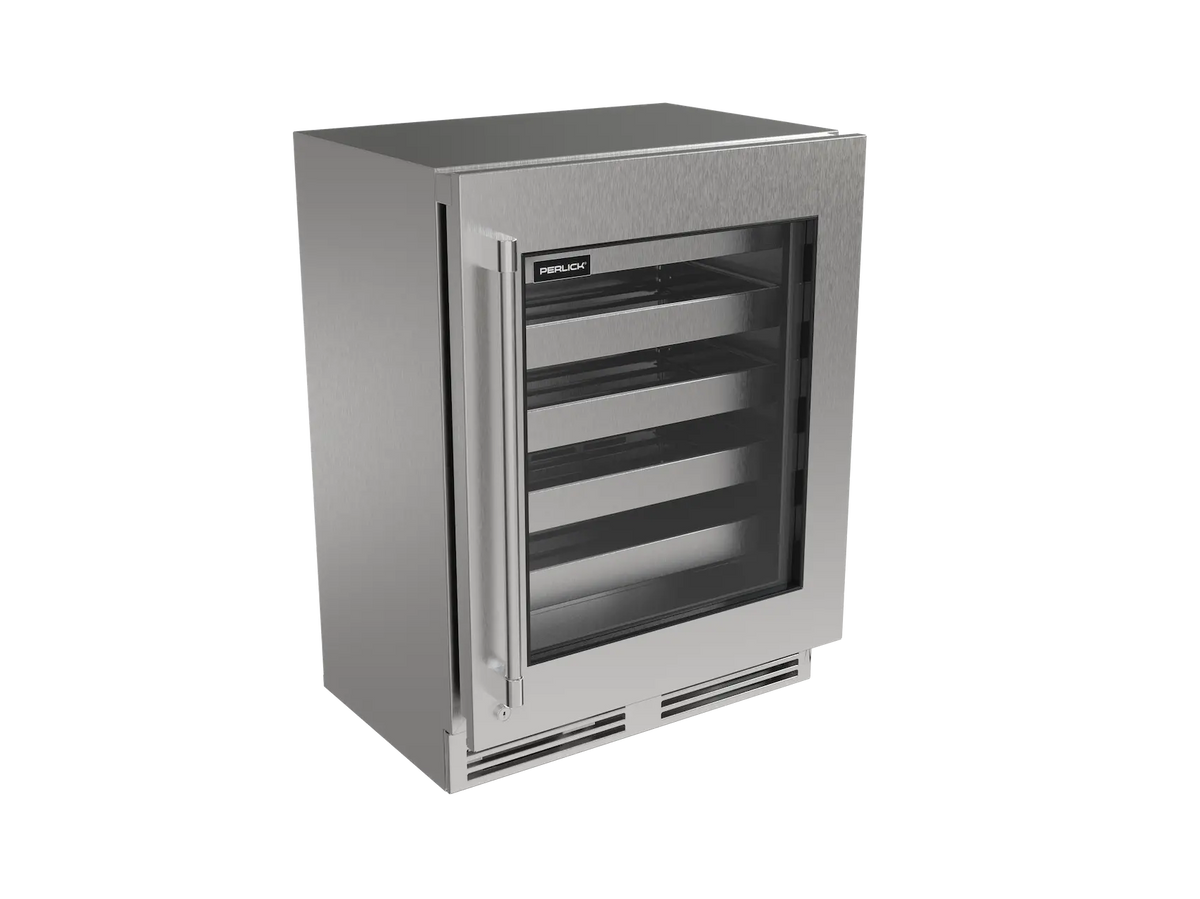 Perlick G5 Luxe 24" Shallow ADA Indoor/Outdoor Premium Wine Reserve Glass Door Panel Ready image 0