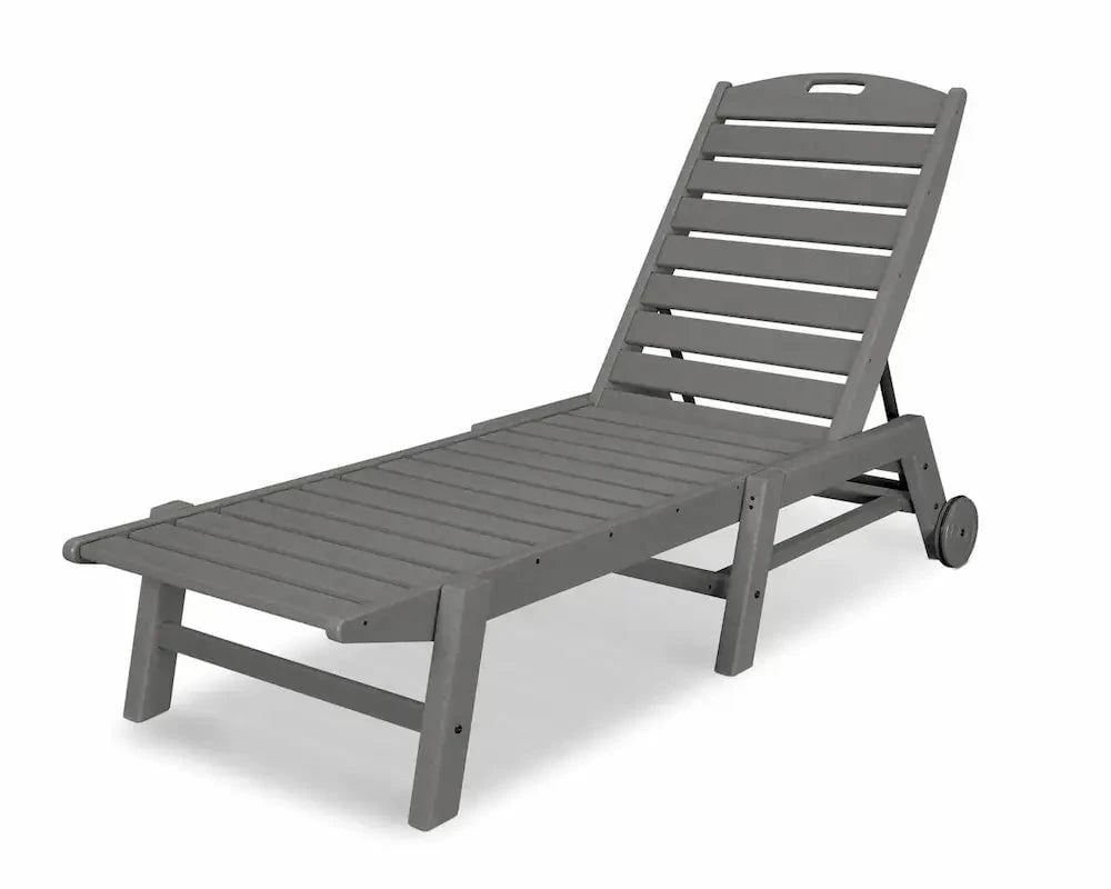 POLYWOOD Nautical Chaise with Wheels in Slate Grey image 0