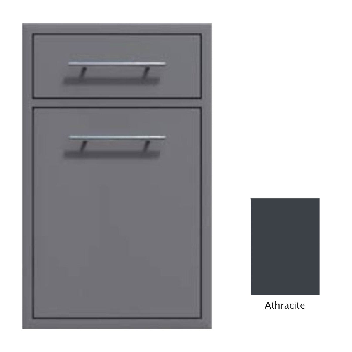 Canyon Series 18"w by 29"h Trash Pullout w/ Single Storage Drawer Enclosure In Anthracite - CAN017-F04-Anthracite image 0