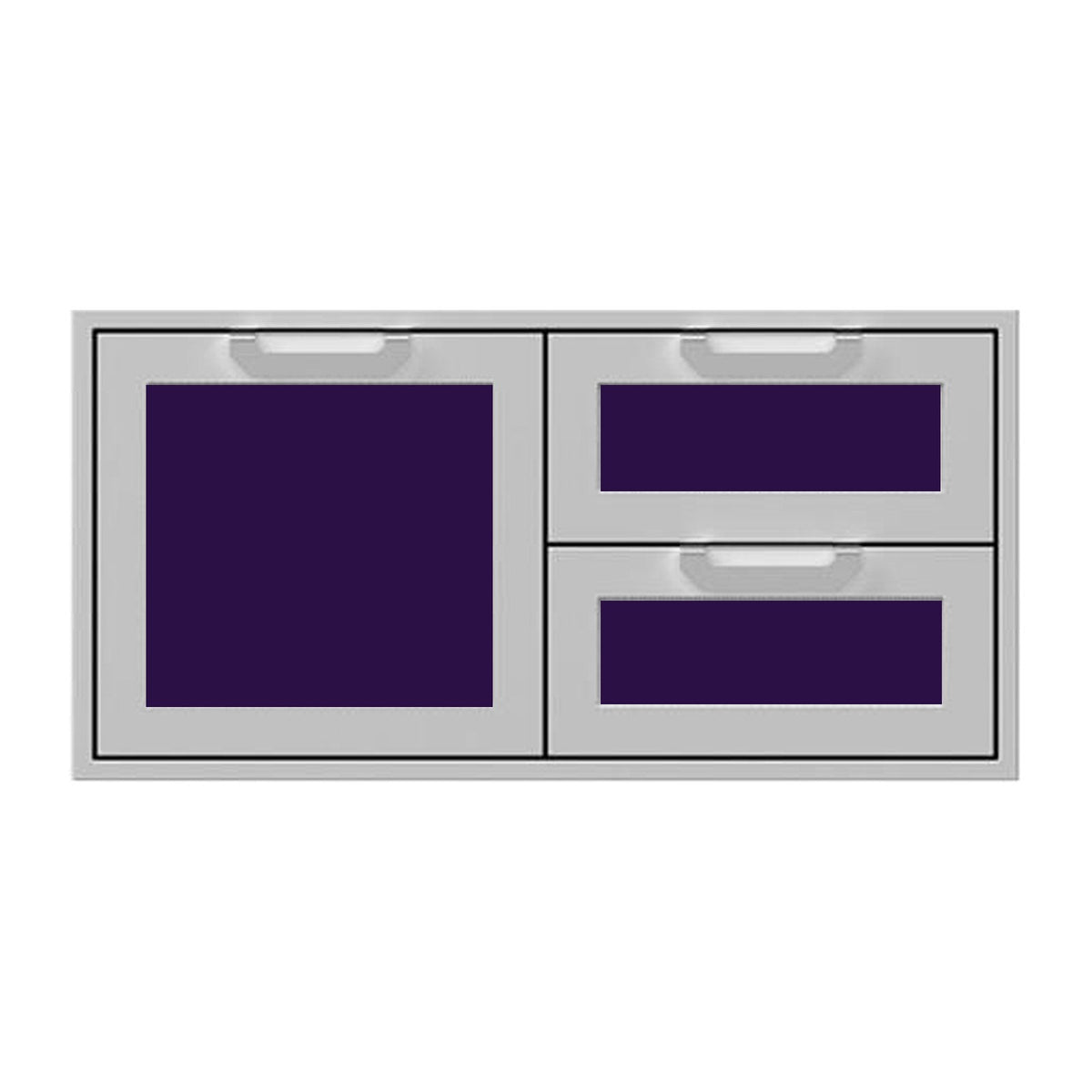 Hestan 42-Inch Double Drawer and Storage Door Combination w/ Recessed Marquise Accent Panel in Purple - AGSDR42-PP image 0