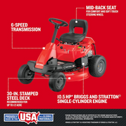 Craftsman 30″ 10.5 HP 344cc 6-Speed Riding Lawn Mower image 2