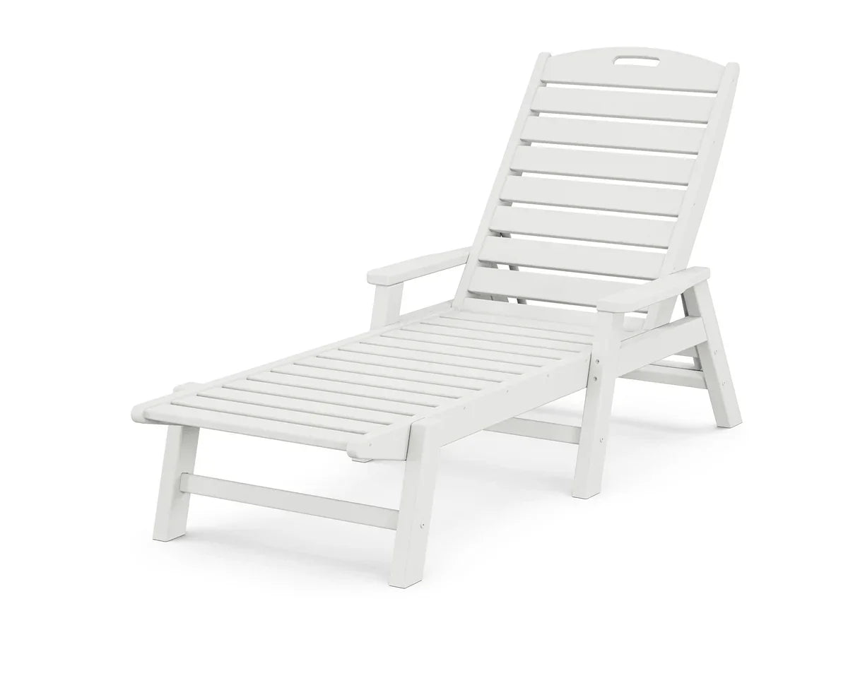 POLYWOOD Nautical Chaise with Arms in White image 0