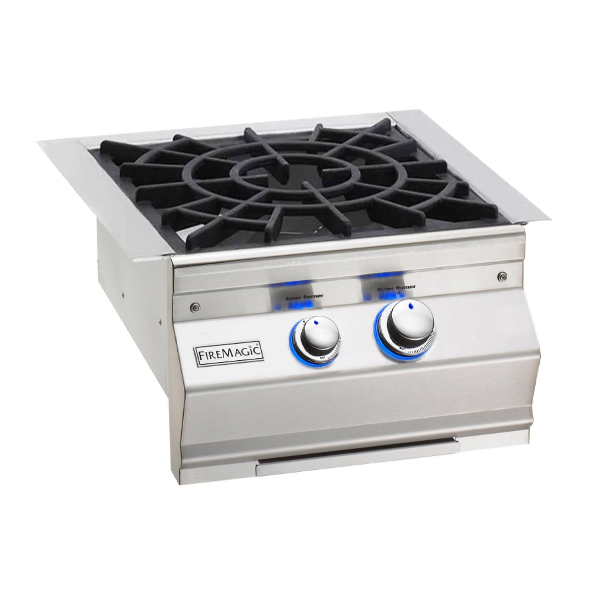 Fire Magic Aurora Natural Gas Built-In Power Burner w/ Porcelain Coated Cast Iron Cooking Grid and Lid - 19-7B2N-0 image 0