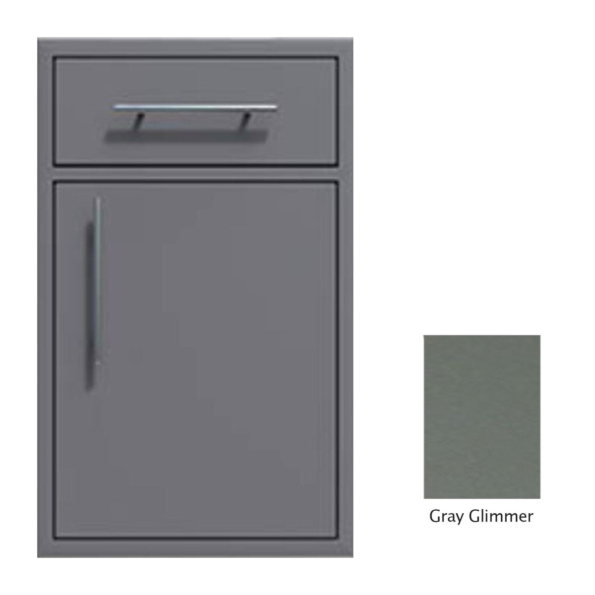 Canyon Series 24"w by 29"h Single Door, Drawer Enclosure w/ Adj. Shelf (Right Hinge) In Grey Glimmer - CAN005-F01-RghtHng-TexturedGreyGlimmer image 0