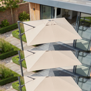 Challenger T2 3.5m x 2.6m Rectangular Cantilever Parasol in Taupe with 90kg Granite Base image 1