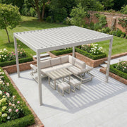 PergoSTET Lite 3m x 4m Metal Rectangular Pergola in Latte image 1