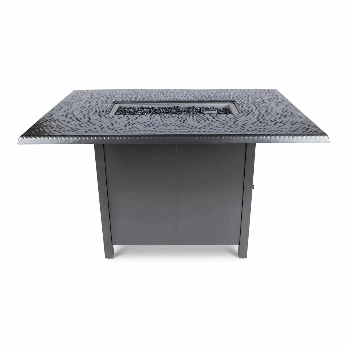 Woodard 42" x 60" Hammered Top Counter Height Fire Table in Pewter image 0