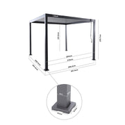 PergoSTET Lite 3m x 3m Metal Square Pergola with Wood Effect image 1